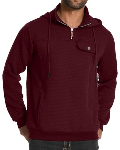 MLANM Mens Hoodies Pullover Casual Long Sleeve Drawstring