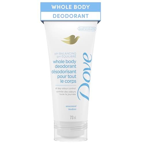 Dove Whole Body Deodorant Cream Aluminum Free, PH Balancing Hypoallergenic Unscented 73 ml