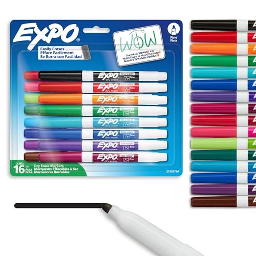 Expo Dry Erase Markers, Whiteboard Markers with Low Odour Ink, 16 Count